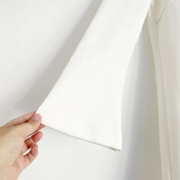 Pink Tartan Cream Jeweled V neck Trumpet Sleeve  Neoprene Swing Dress - Picture 3 of 10